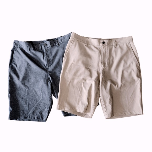 LOT OF 2‎ PANAMA JACK HYBRID SHORTS TAN GRAY MENS 34 LIGHTWEIGHT CASUAL - Picture 1 of 12